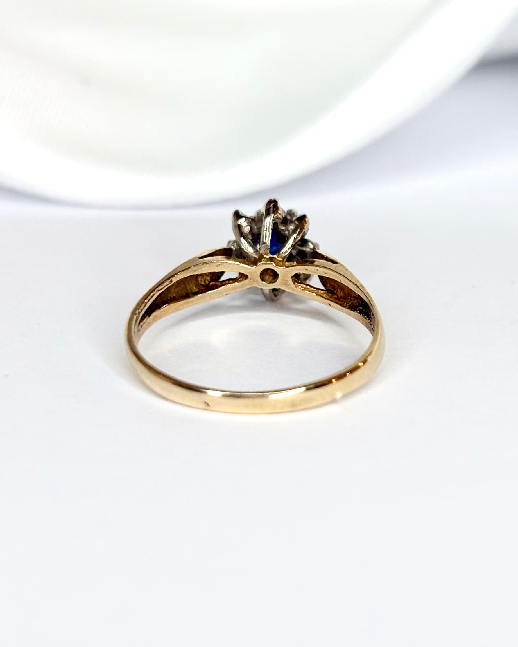 Bague Marguerite Saphir &amp; Diamants "Véronica"