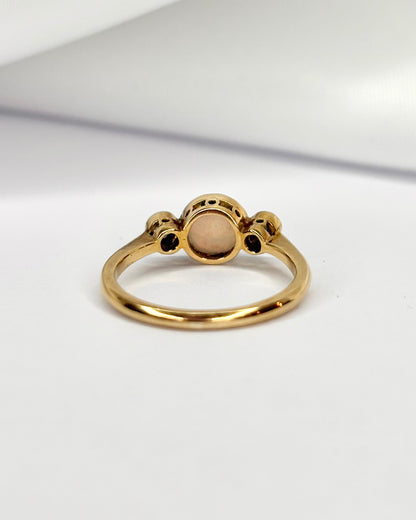 Bague Trilogie Art Déco Opale &amp; Diamants &quot;Esther&quot;