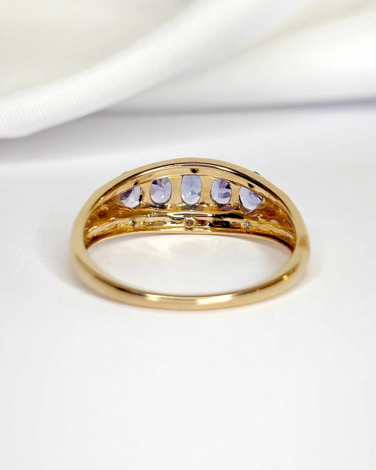 "Vivianne" 1 Carat Tanzanite and Diamond River Ring