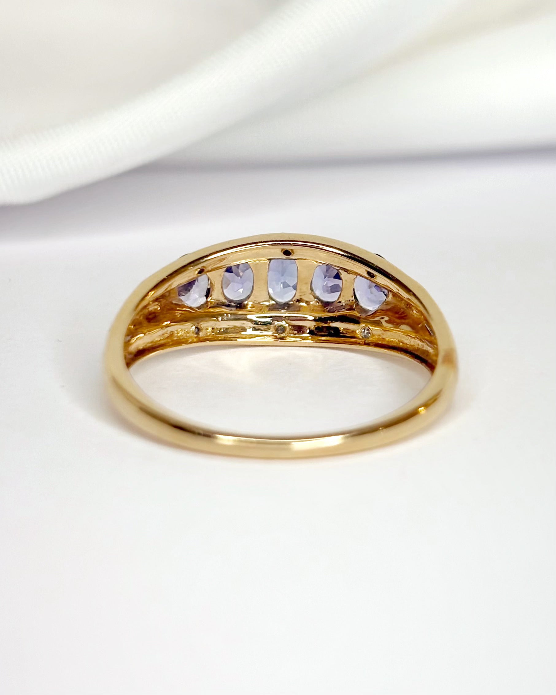 "Vivianne" 1 Carat Tanzanite and Diamond River Ring