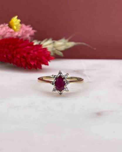 Bague Marguerite Rubis 0.50 carat &amp; Diamants &quot;Kilia&quot;