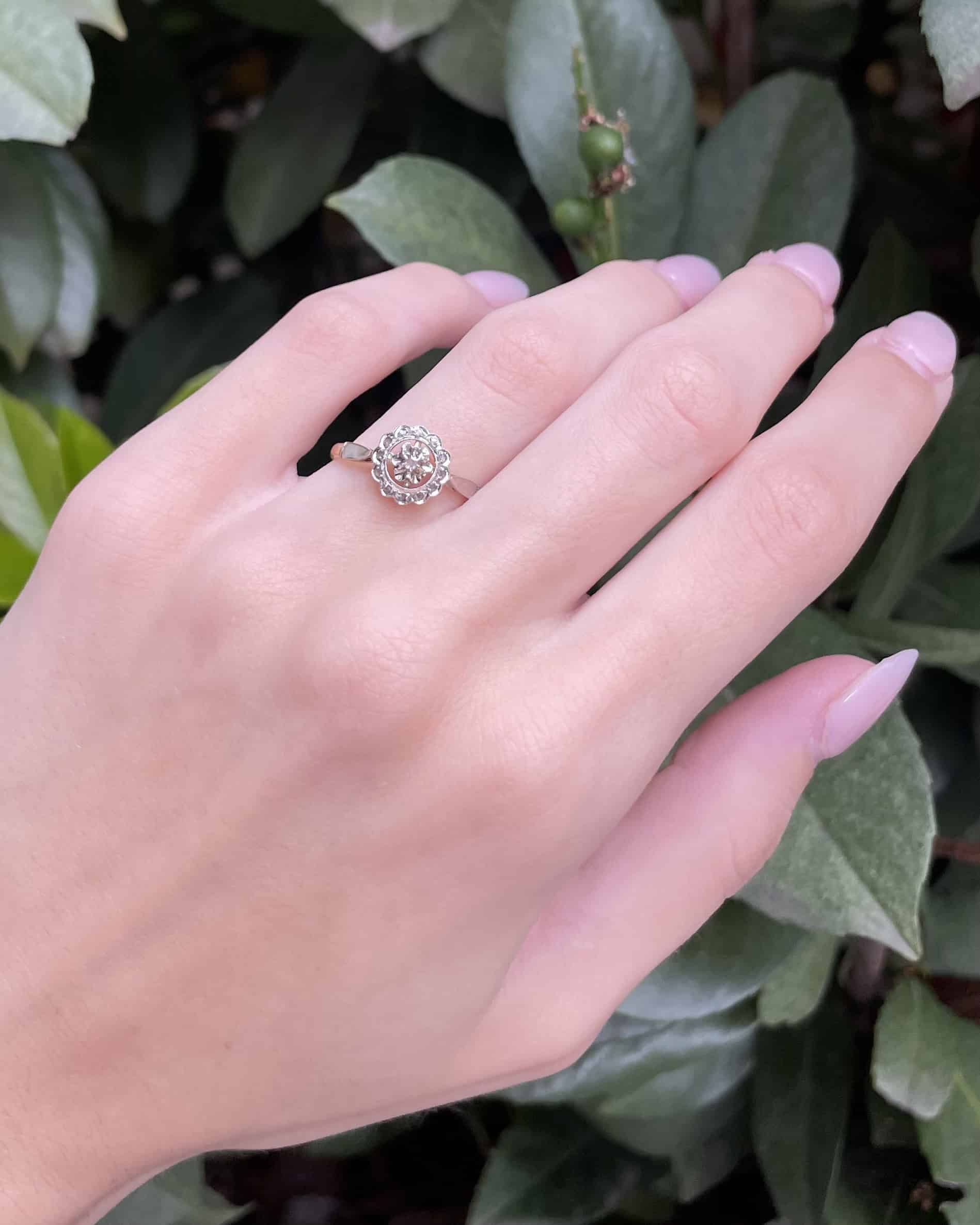 Bague Art-déco 13 Diamants "Bénédicte" - Elliade Paris
