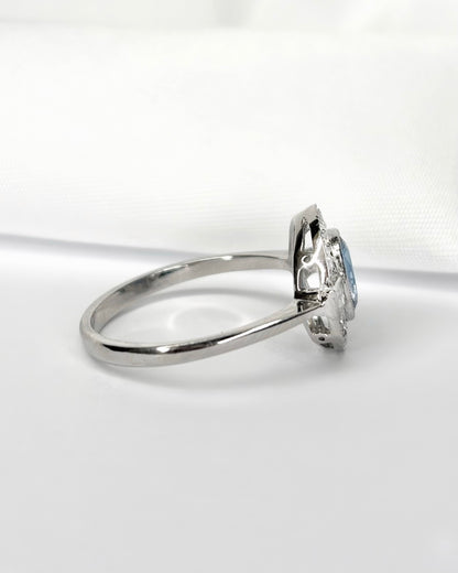 Bague style art déco saphir &amp; diamants "Maya" - Lyon - Elliade Paris