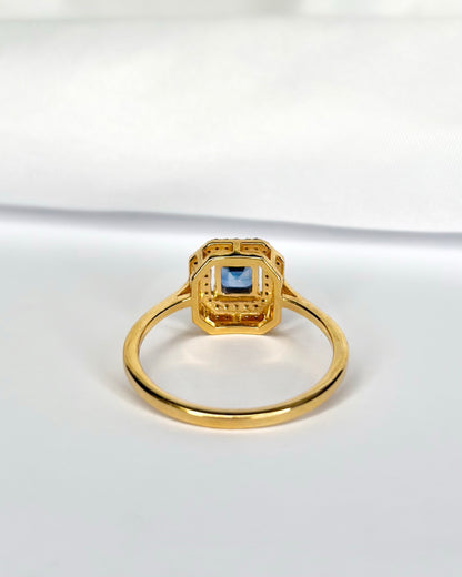 Bague Style Art Déco Saphir et Diamants "Sophia" - Lyon - Elliade Paris