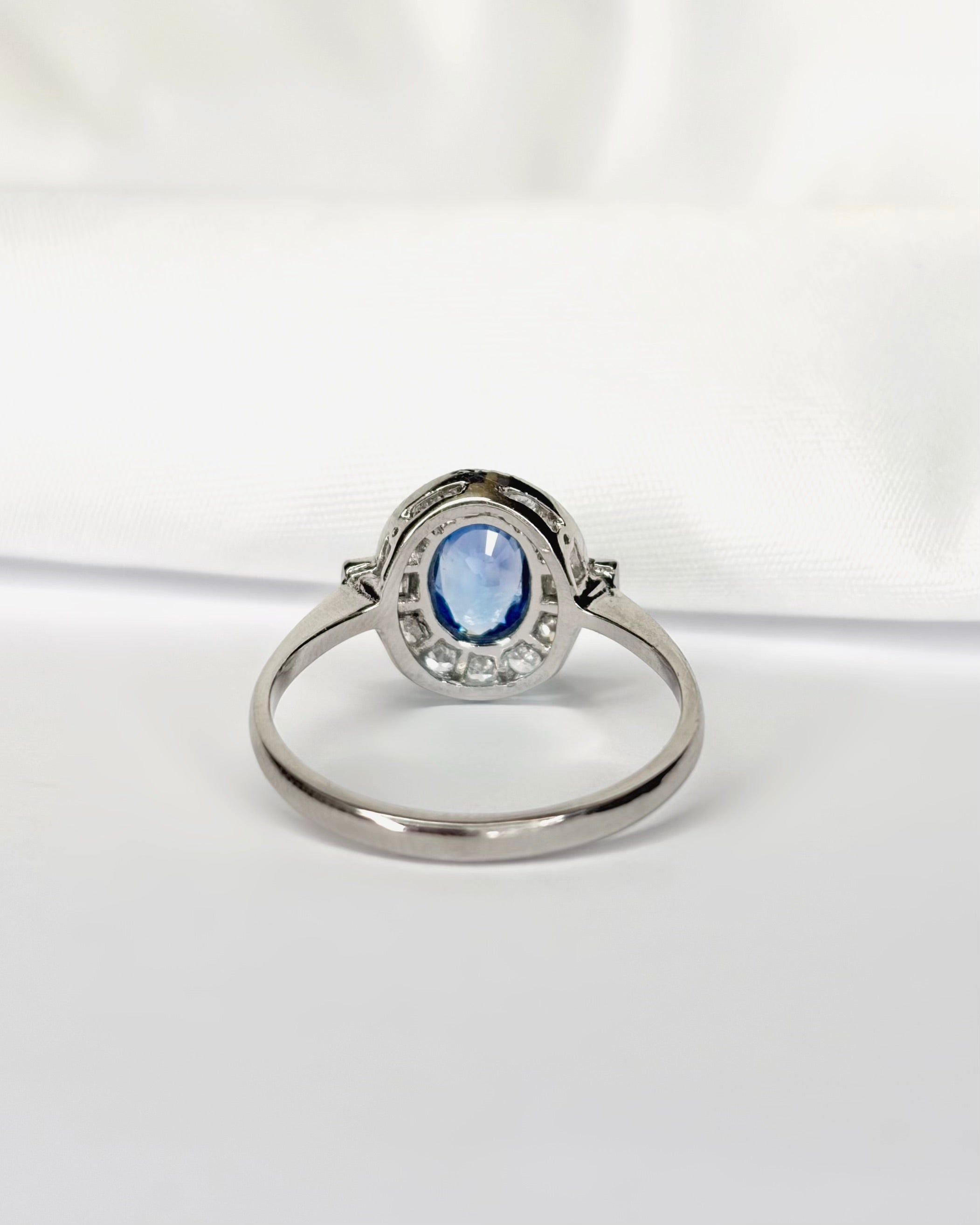 Bague style art déco saphir &amp; diamants "Maya" - Lyon - Elliade Paris