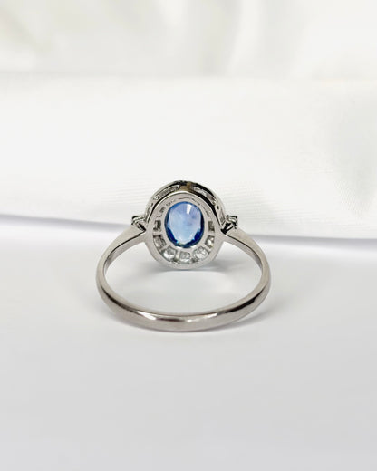 Bague style art déco saphir &amp; diamants "Maya" - Lyon - Elliade Paris