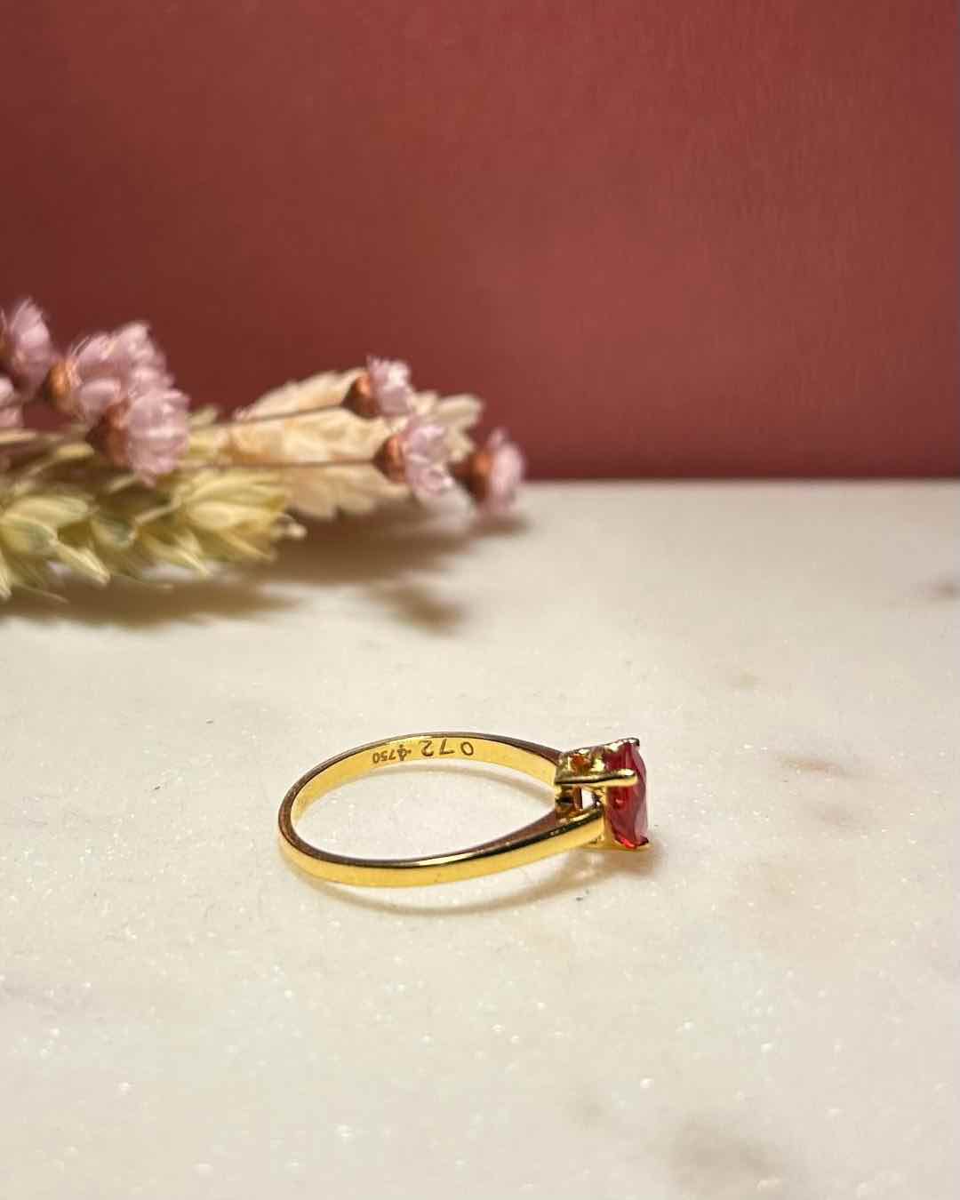 Bague Solitaire Saphir de feu 1 carat &quot;Amor&quot;