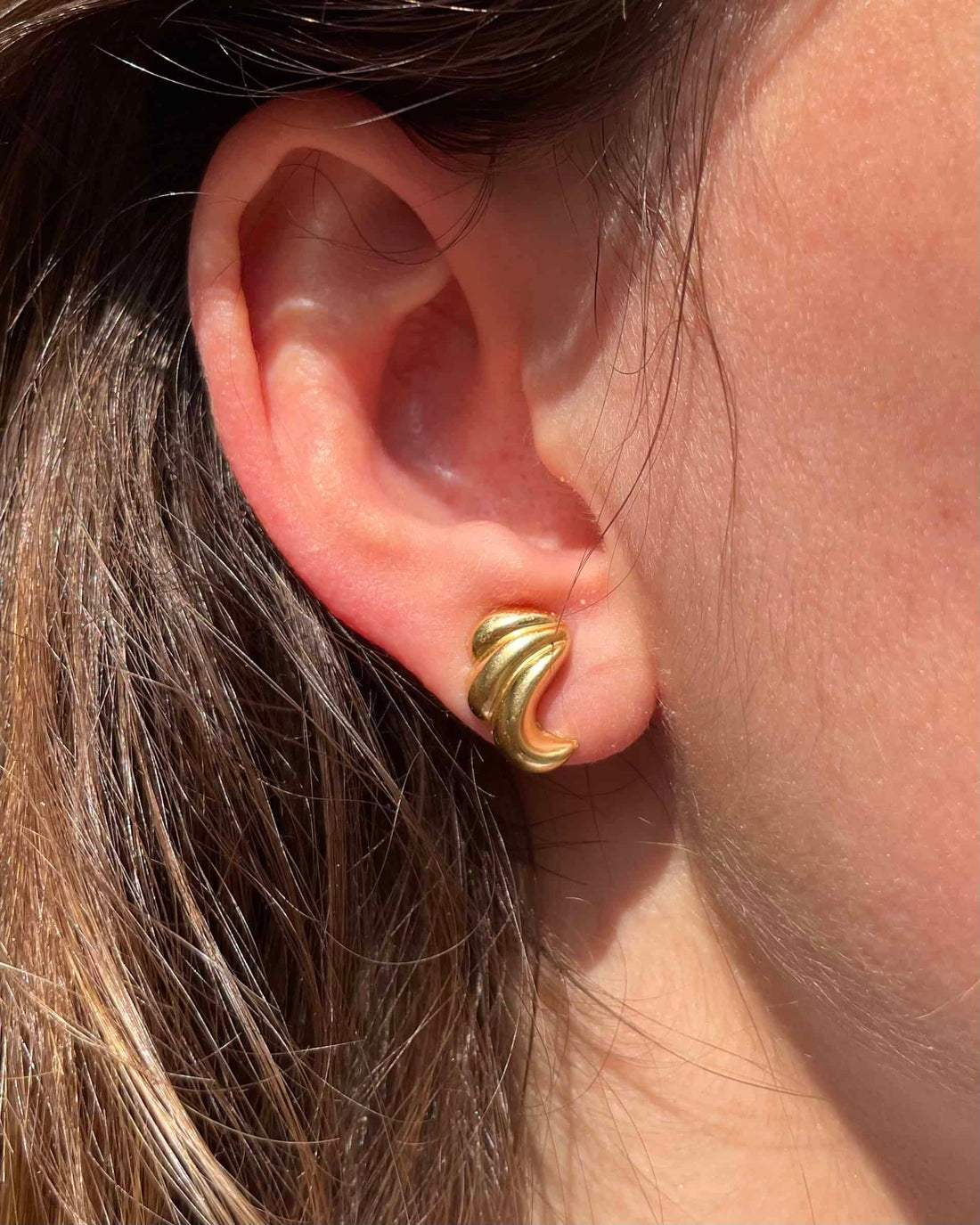Pendientes vintage drapeados de oro &quot;Yehana&quot;