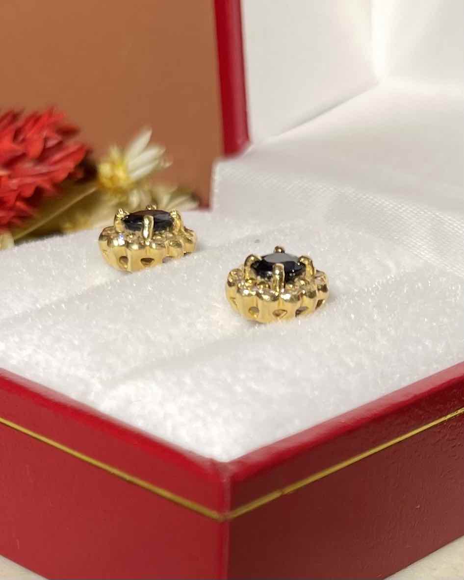 "Donatella" Sapphire &amp;amp; Diamond Daisy Earrings