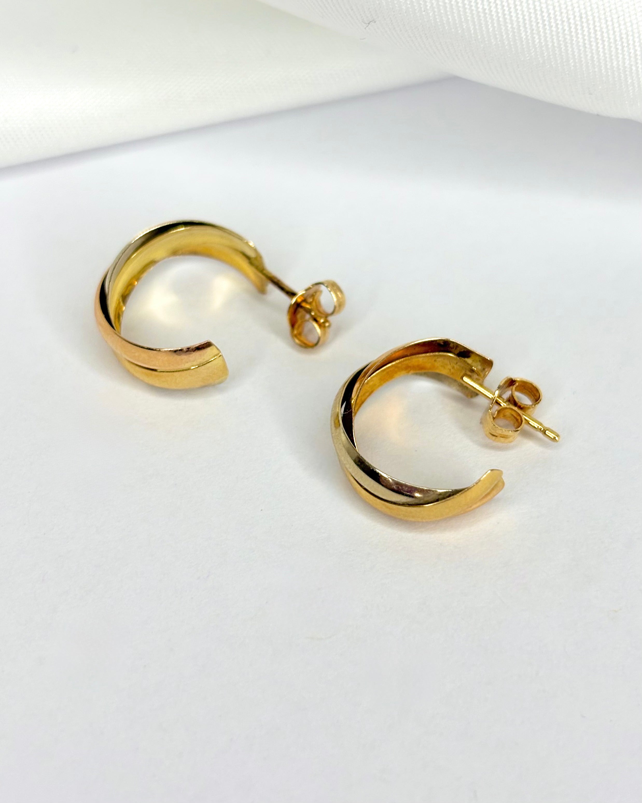 18 Carat Three Gold Hoop Earrings "Ézia"