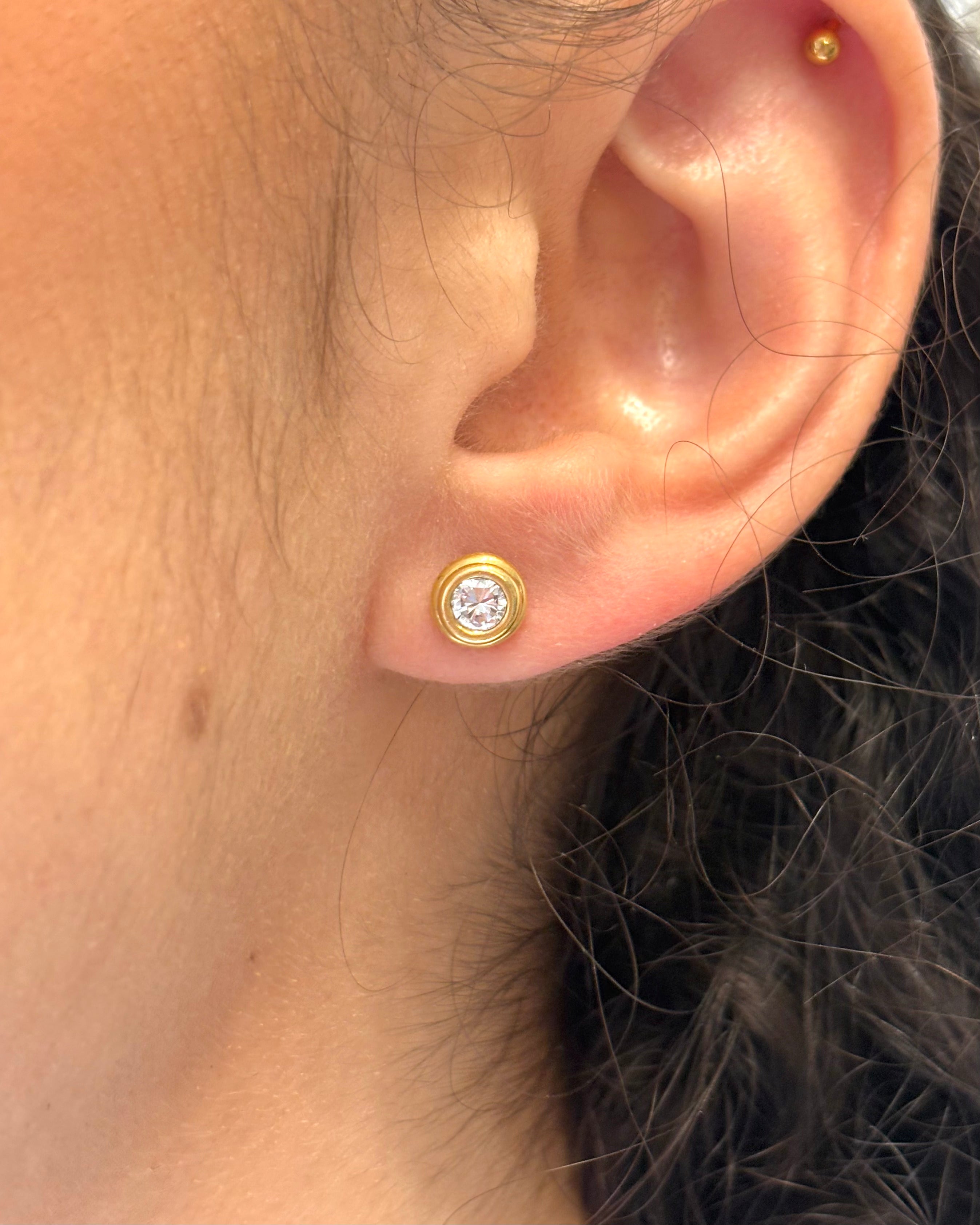 Pendientes de botón con diamantes 0,40 quilates "Alba"
