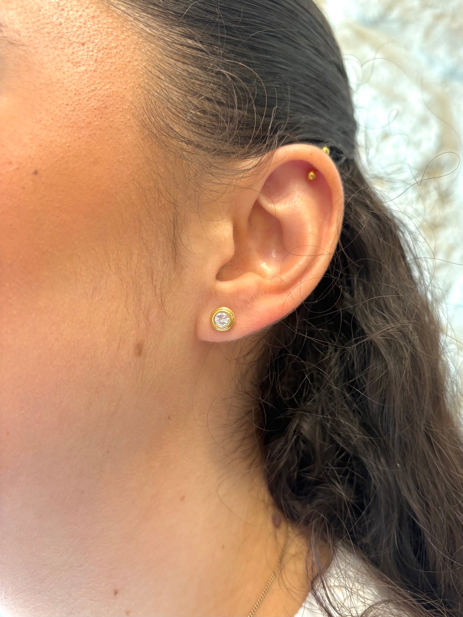 Pendientes de botón con diamantes 0,40 quilates "Alba"