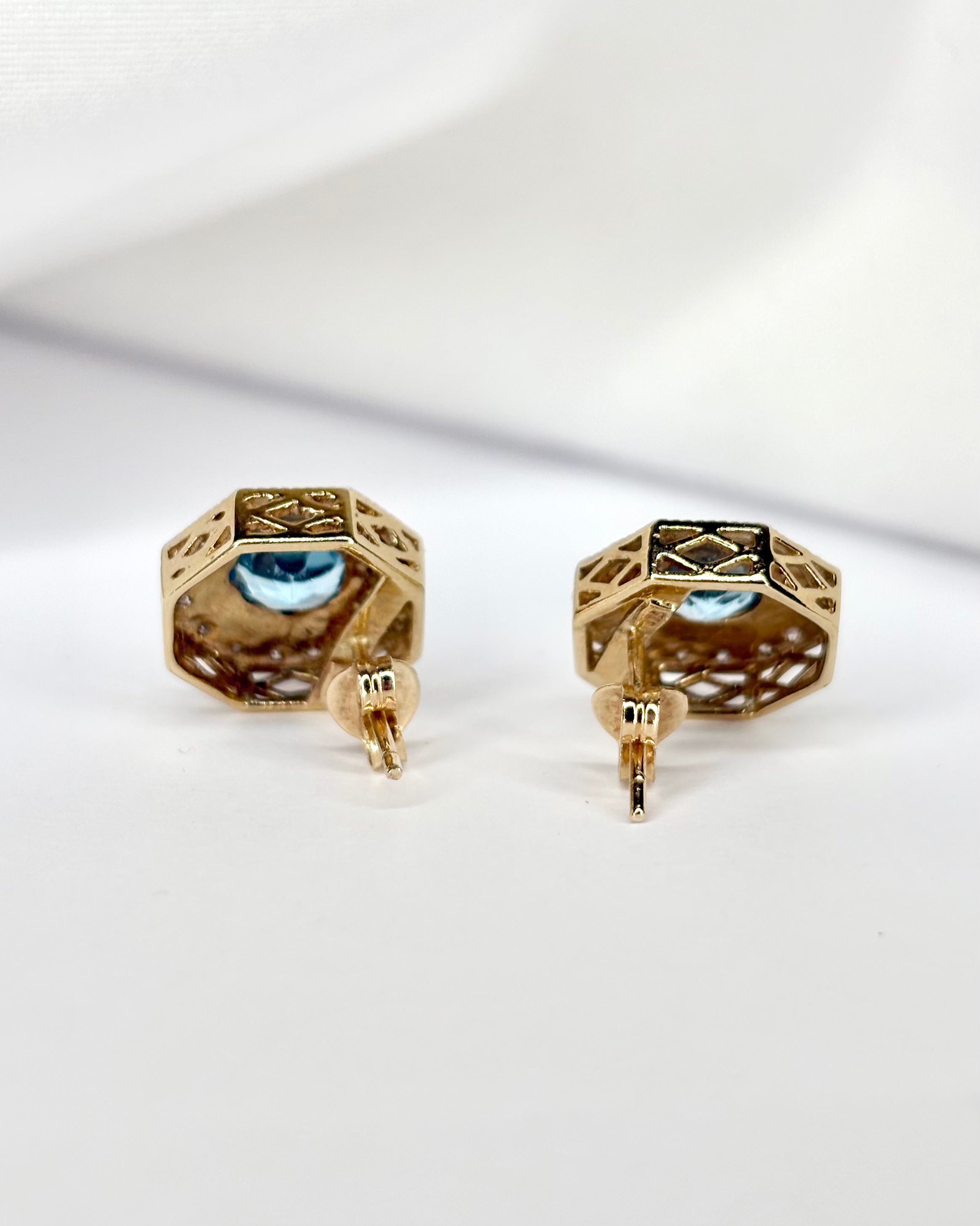 Pendientes de Topacios 2 quilates y 32 Diamantes "Antoinette"