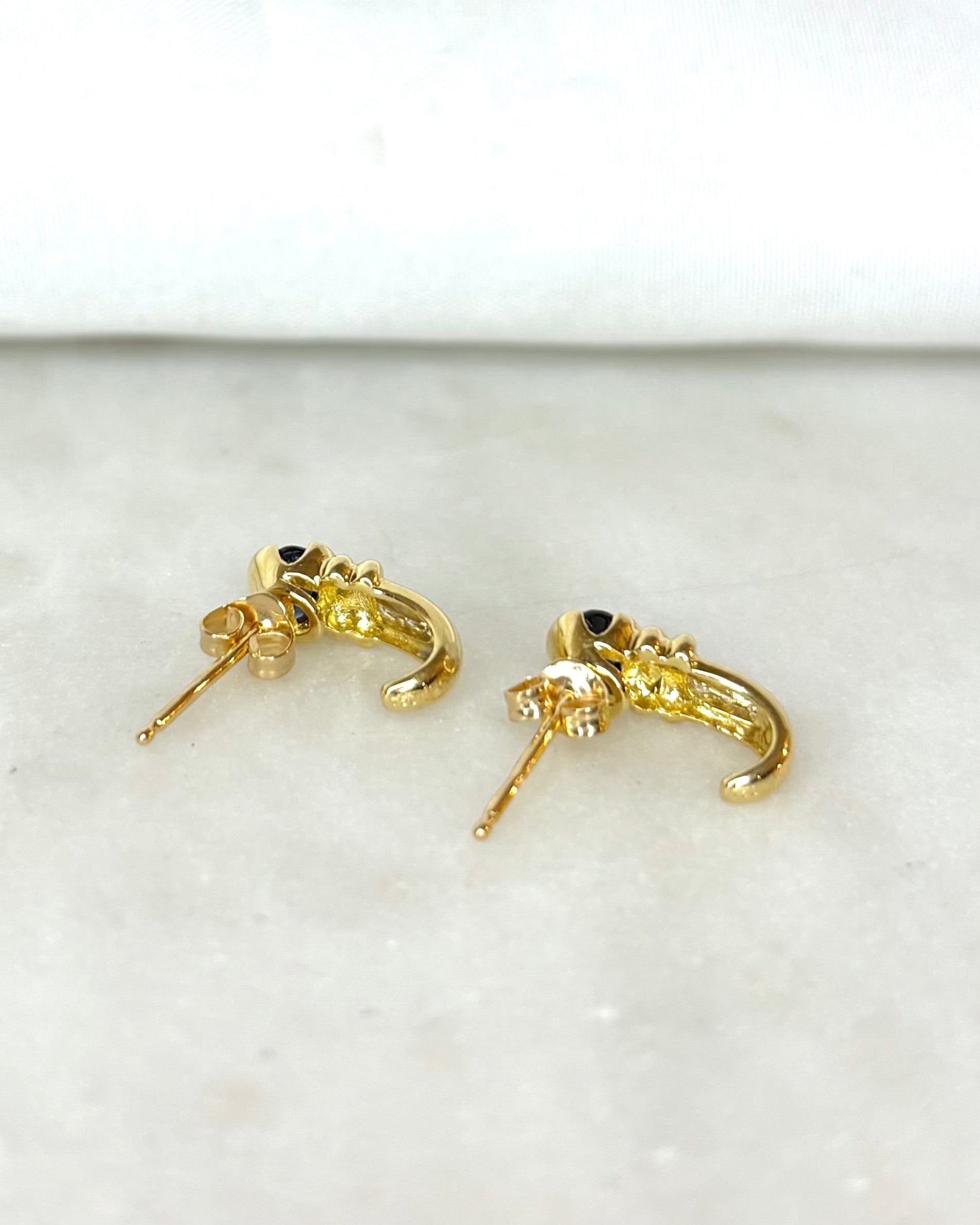 Pendientes de zafiros 0.50 quilates y diamantes "Christina"