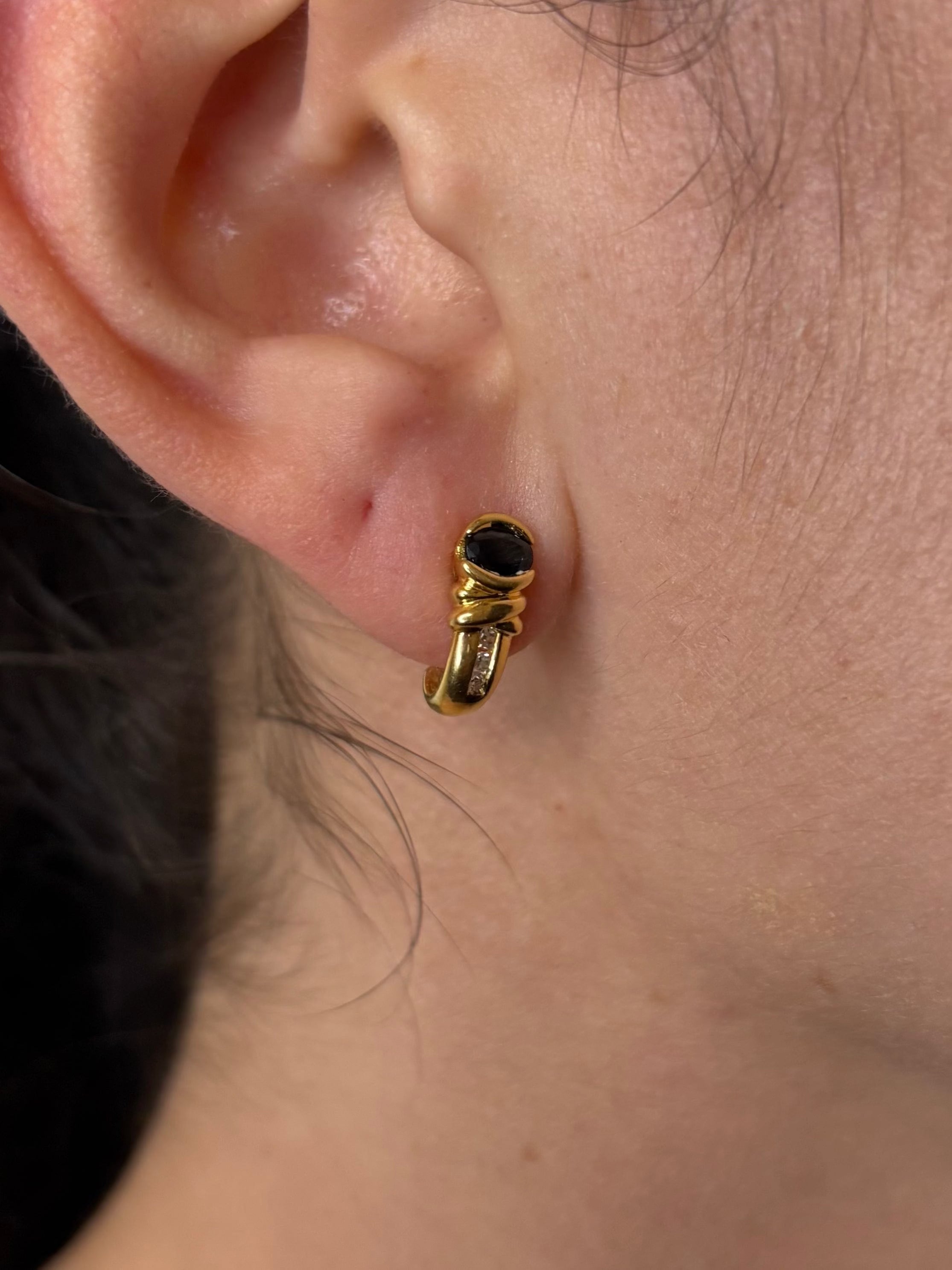 Pendientes de zafiros 0.50 quilates y diamantes "Christina"