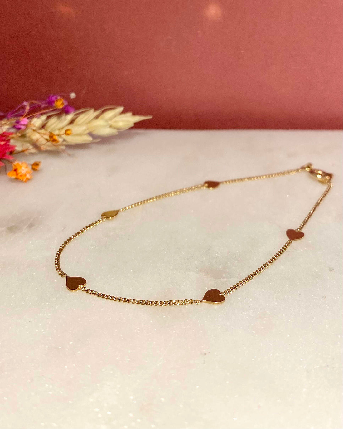 Pulsera vintage de corazón de oro de 18 quilates &quot;Ornella&quot;