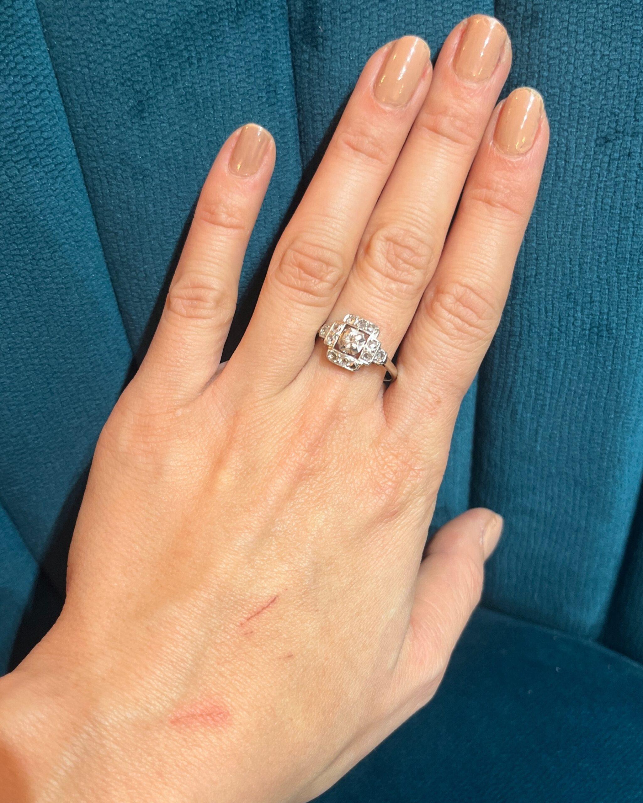 Bague art déco diamants &quot;Géraldine&quot;