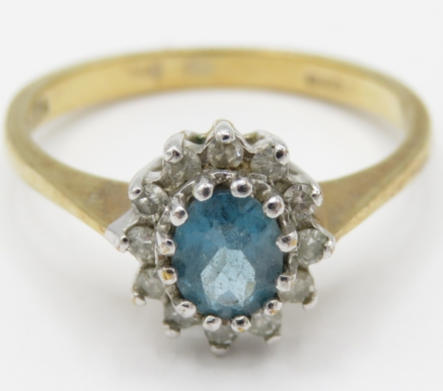 Bague marguerite topaze et diamants - Elliade Paris