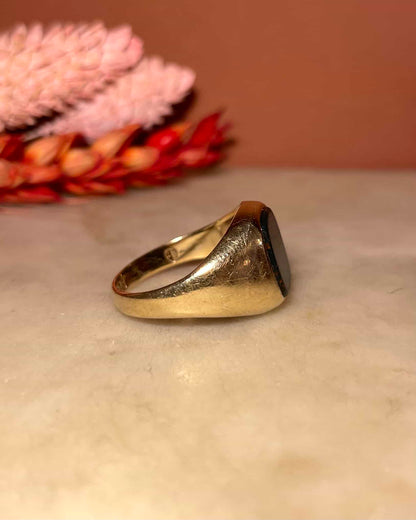 Anillo de sello de piedra de sangre &quot;Brayshawn&quot;