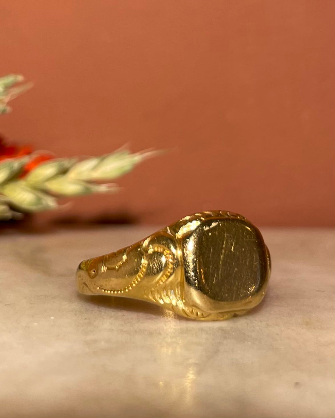 Vintage 18k Gold &quot;Emeth&quot; Signet Ring