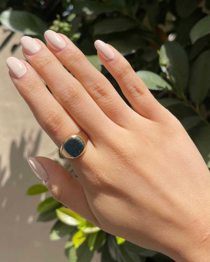 Anillo de sello de piedra de sangre &quot;Brayshawn&quot;