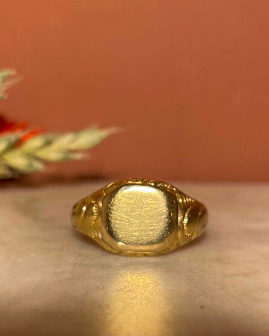 Vintage 18k Gold &quot;Emeth&quot; Signet Ring