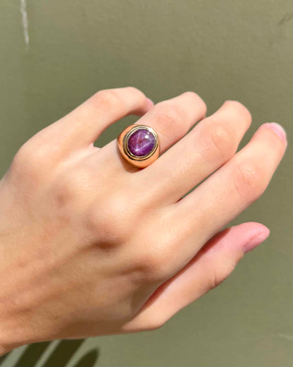 Chevalière Rubis Étoilé 5.50 Carats &quot;Emy&quot;