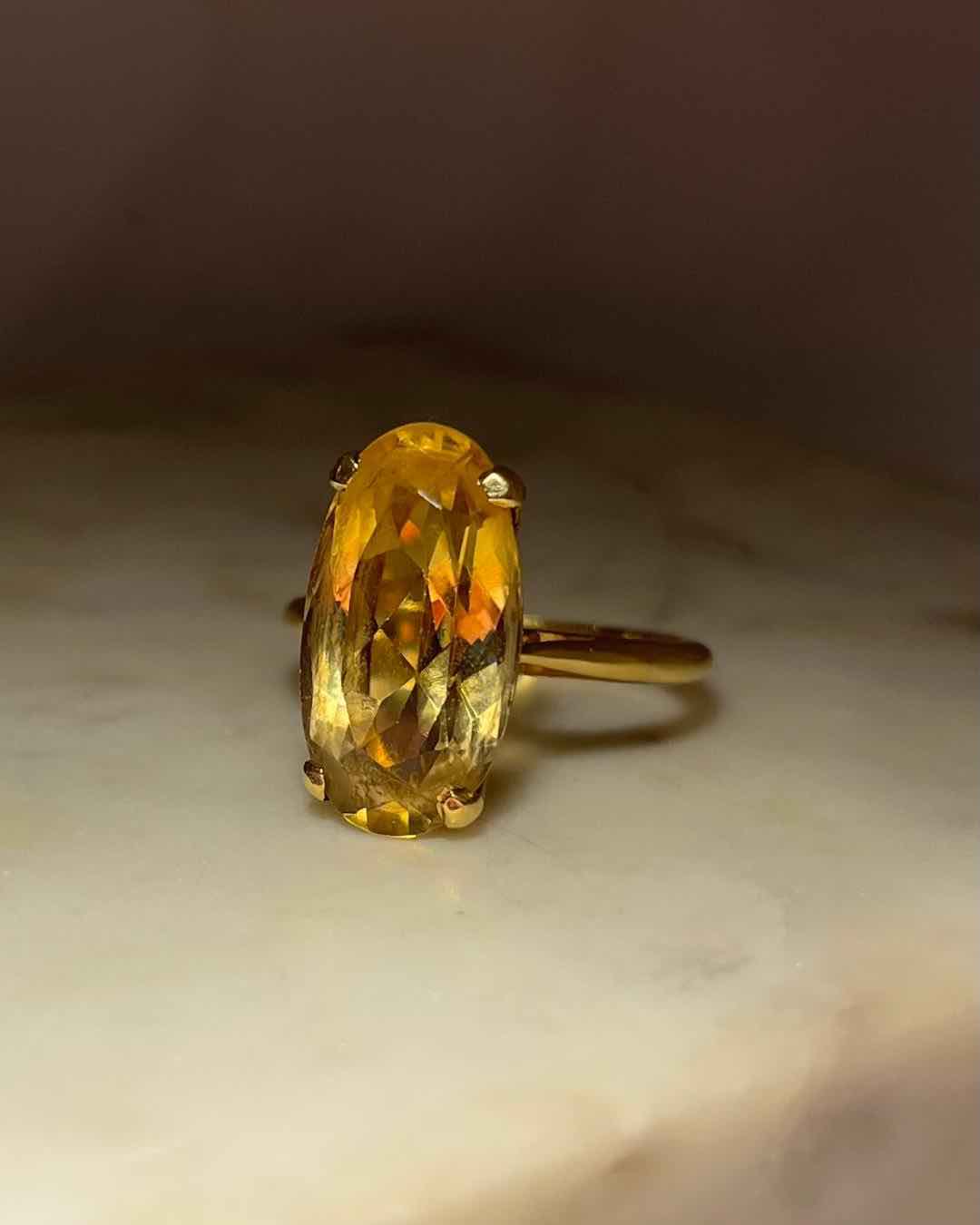 Anillo cóctel de citrino “Bahía”