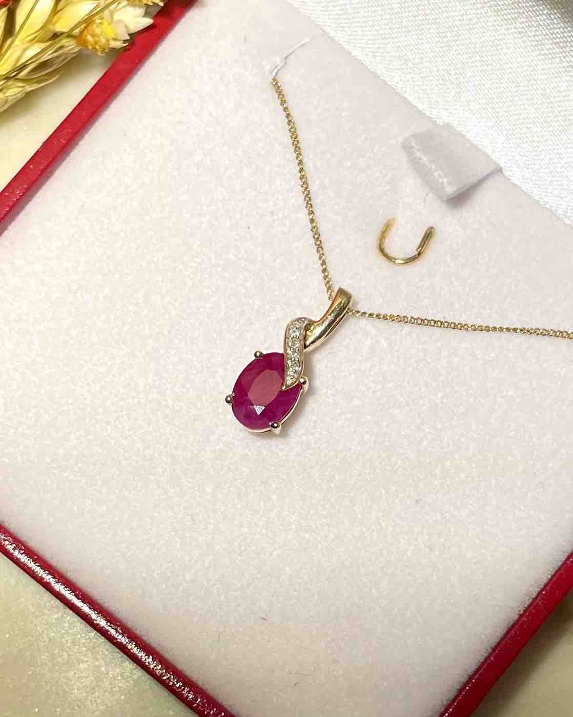 Collier Rubis 2 carats &amp; Diamants "Ioana"