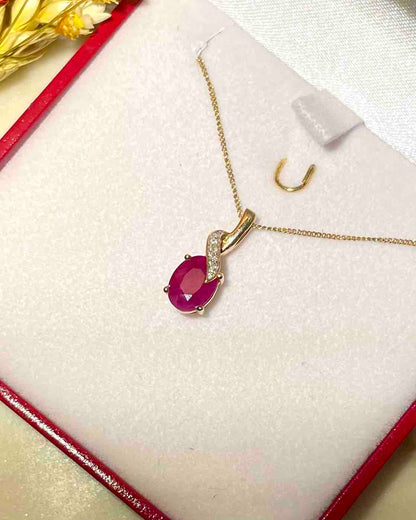 Collier Rubis 2 carats &amp; Diamants &quot;Ioana&quot;