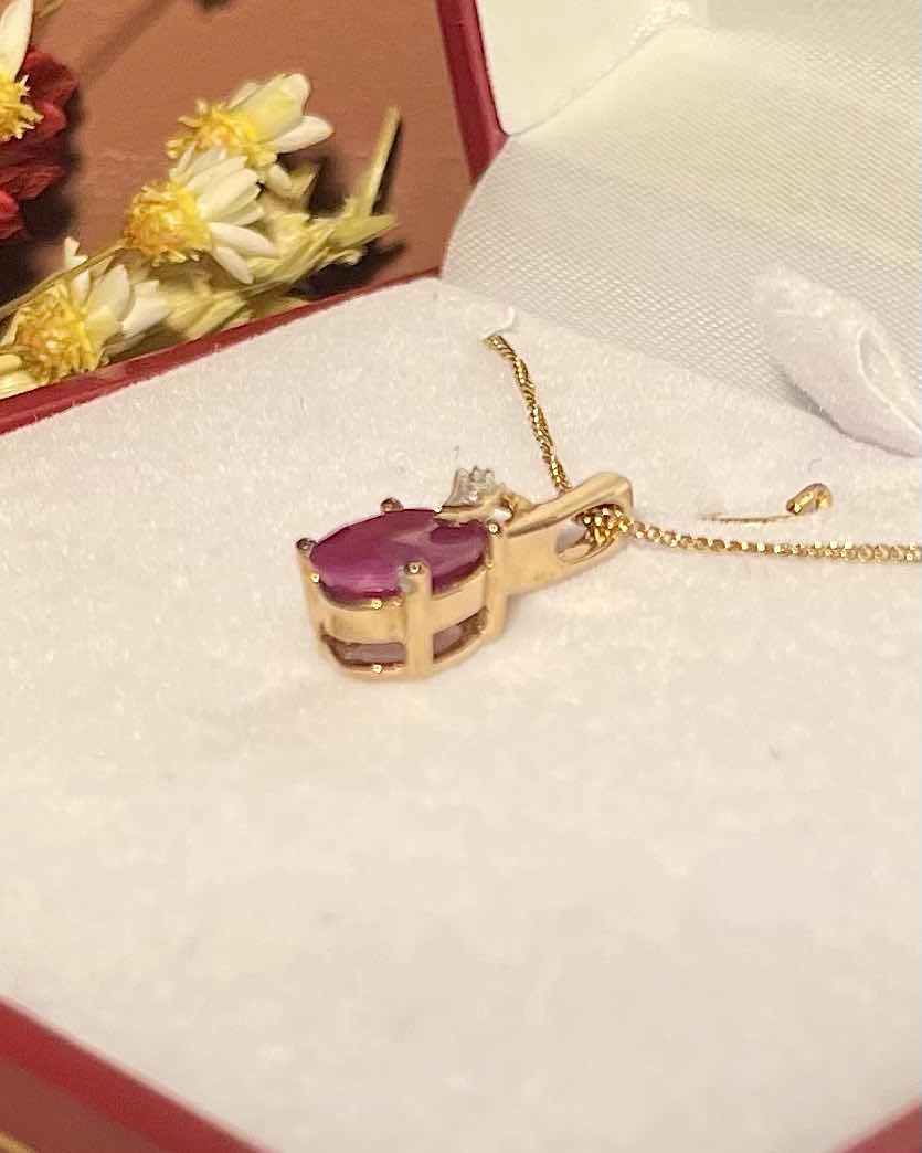 Collier Rubis 2 carats &amp; Diamants &quot;Ioana&quot;