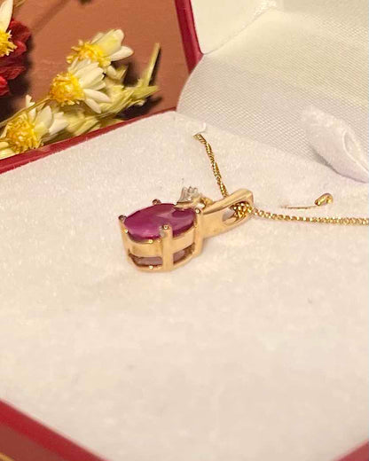 Collier Rubis 2 carats &amp; Diamants &quot;Ioana&quot;