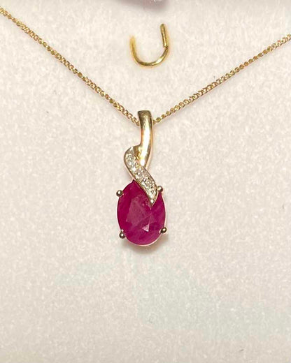 Collier Rubis 2 carats &amp; Diamants &quot;Ioana&quot;