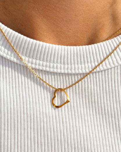 Colgante Corazón de Oro Amarillo de 18 quilates «Mia»