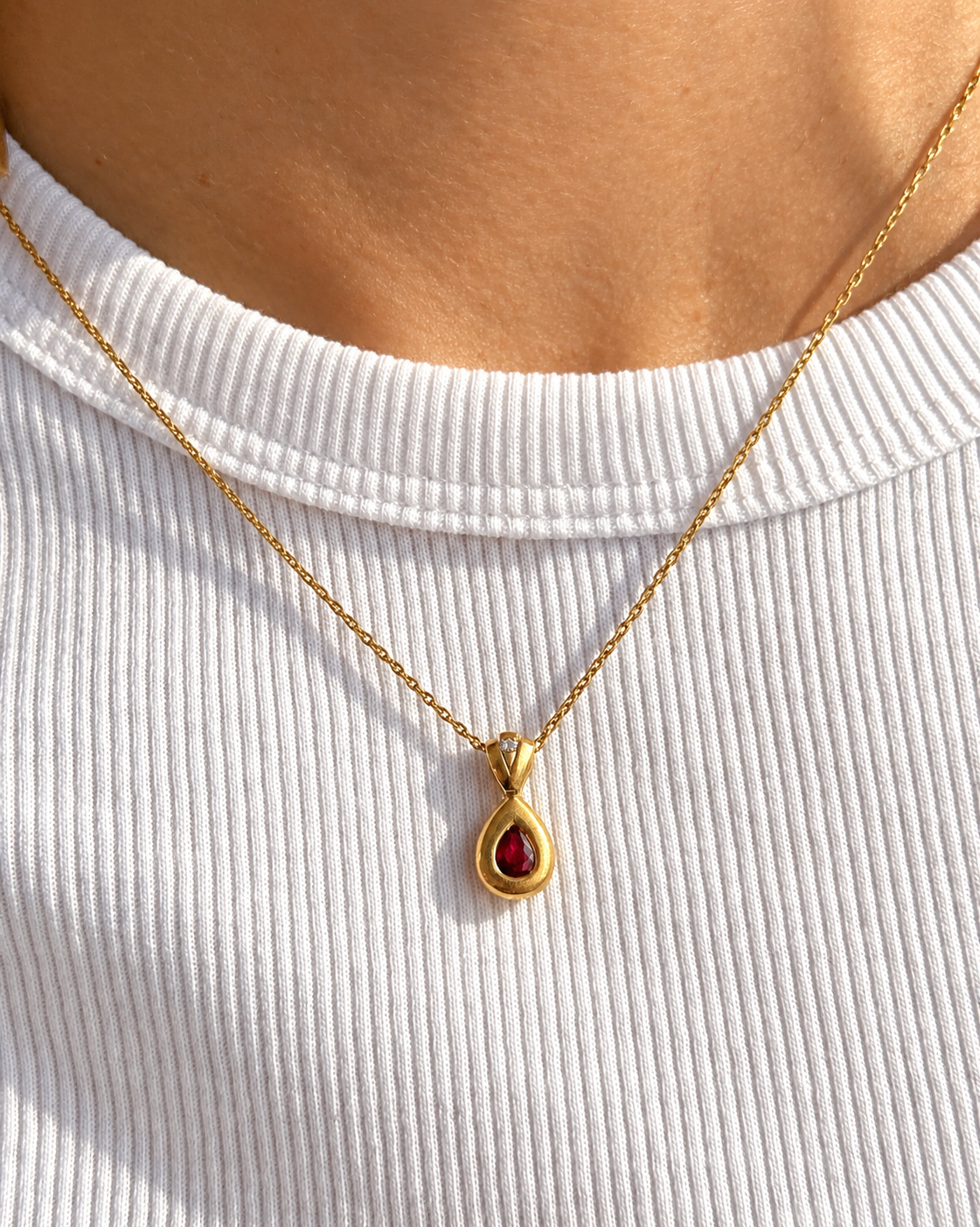 Pendentif Rubis &amp; Diamant "Gladys"