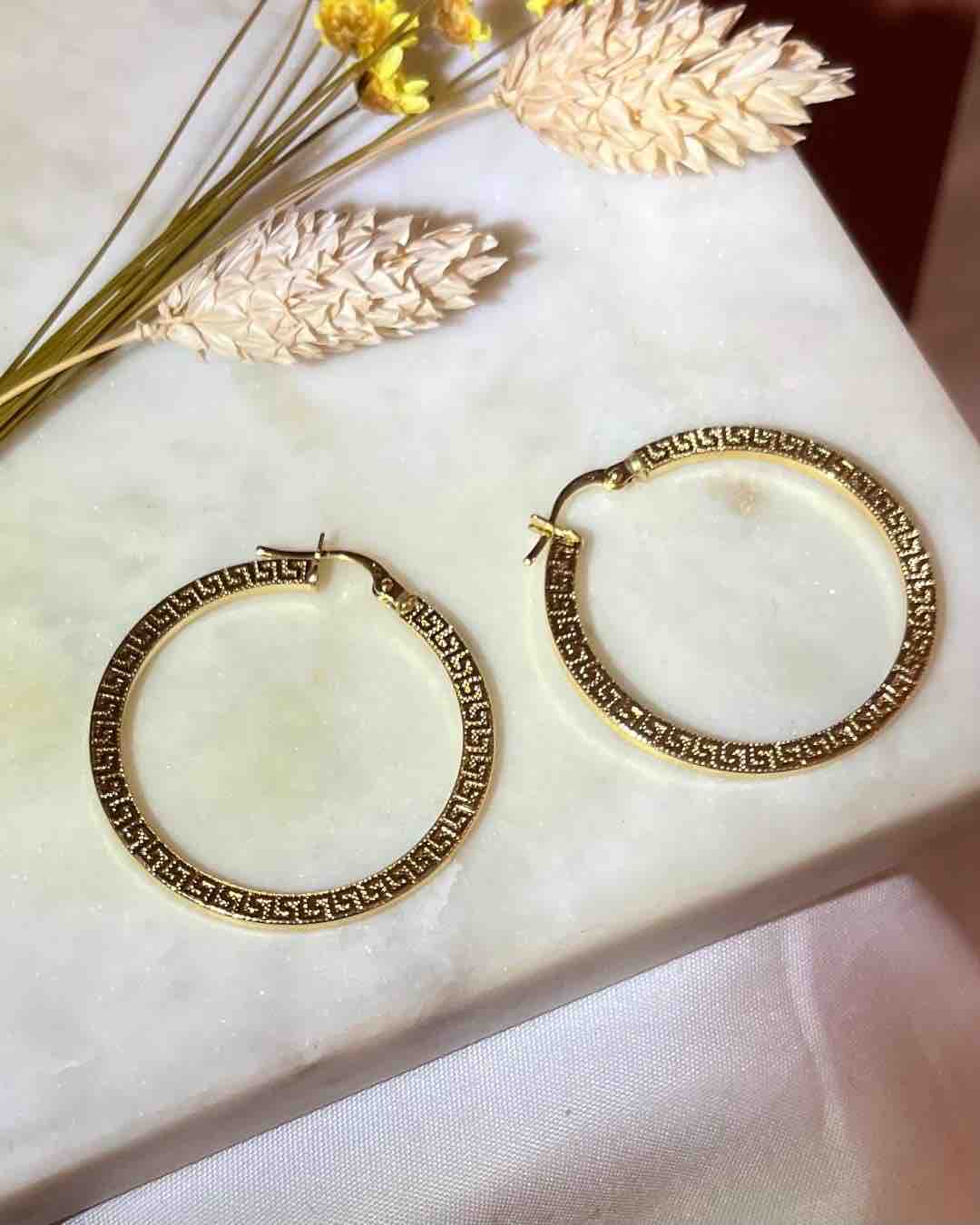 Pendientes de aro dorados vintage "Eline"