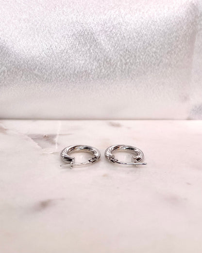 Creoles Or Gris 18 Carats &quot;Cléandre&quot;