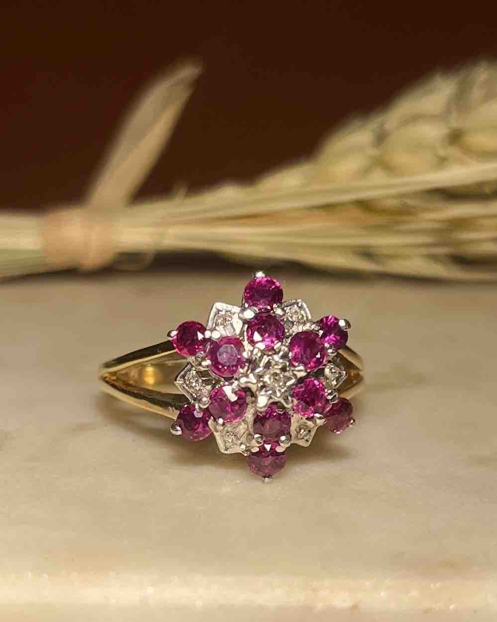 Bague Marguerite Rubis &amp; Diamants "Talia"