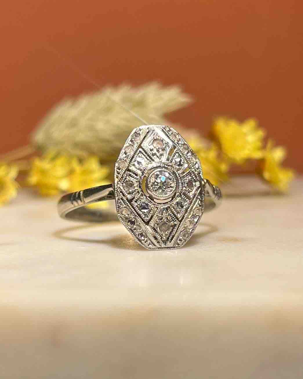 Bague Diamants Art-déco vintage &quot;Denise&quot;