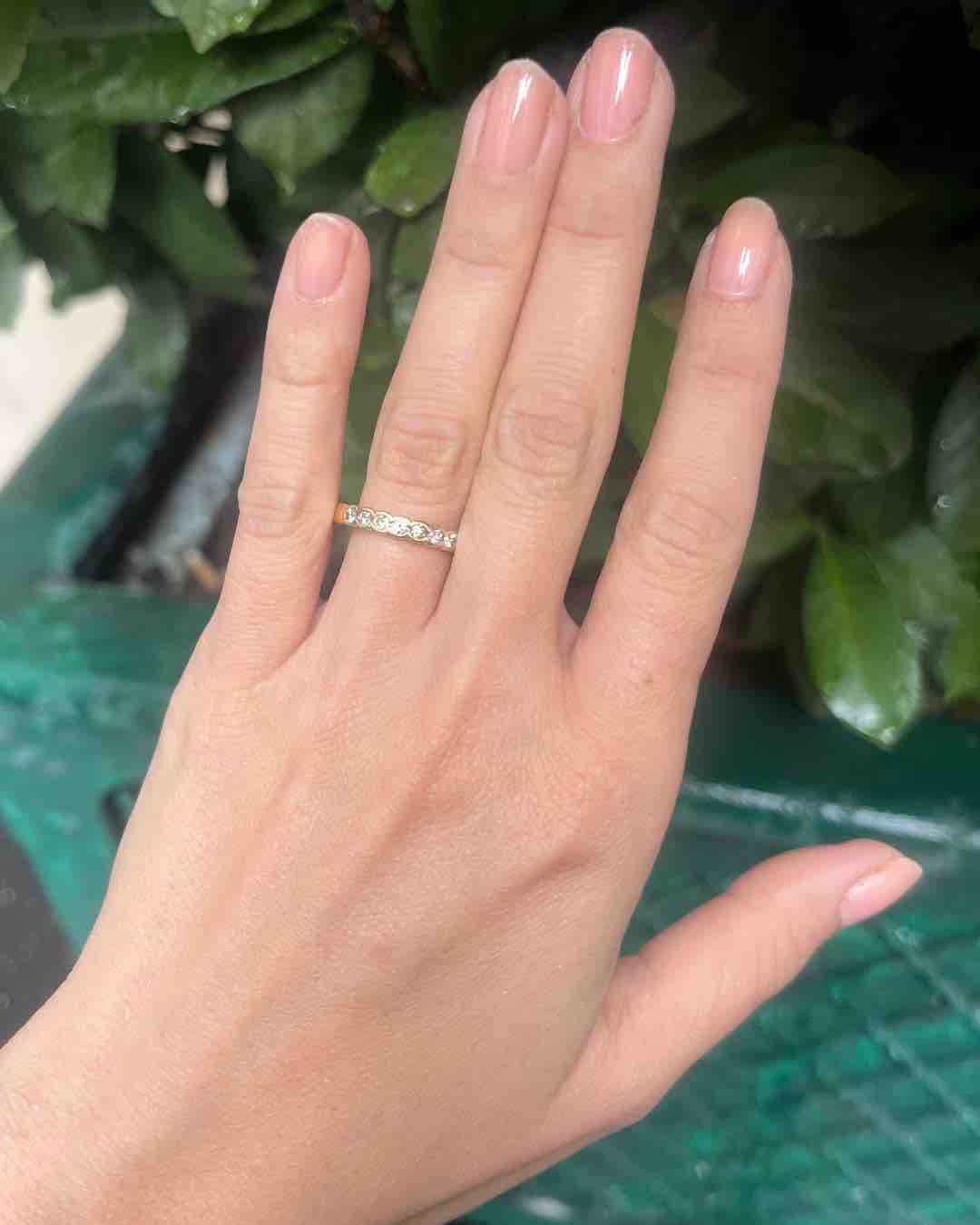 Half American Diamond "Agate" Wedding Band