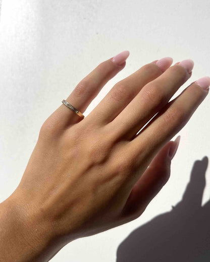 Demi Alliance Diamants baguettes et ronds &quot;Léna&quot;