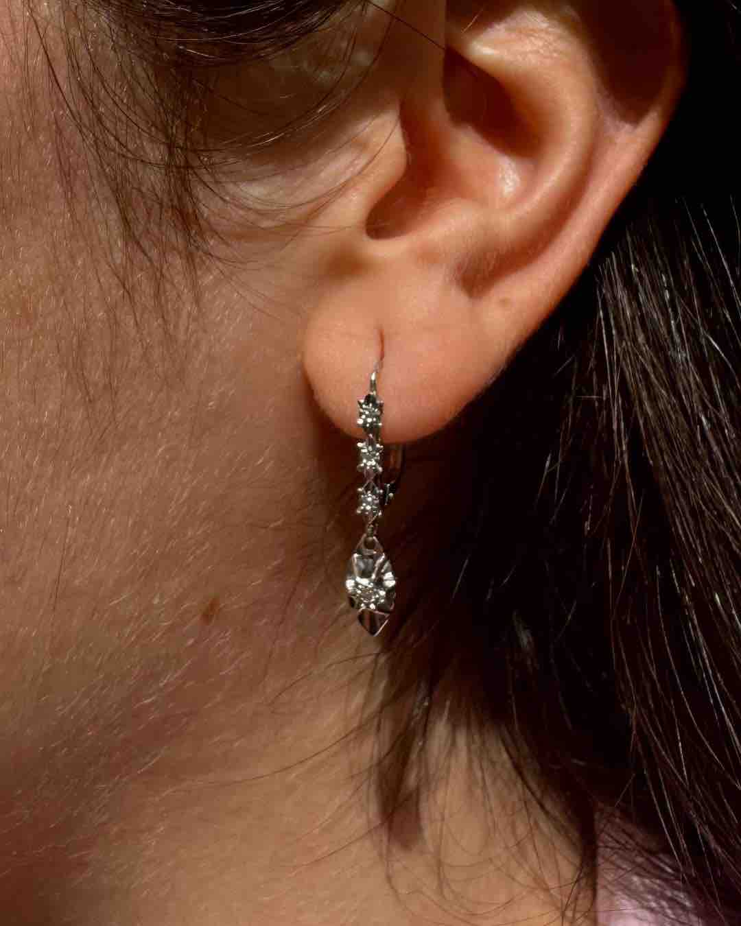 Pendientes vintage de diamantes &quot;Alizée&quot;