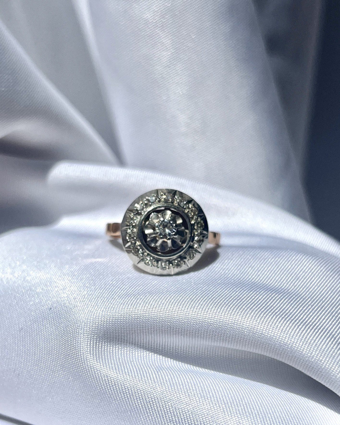 Bague Style Art-déco diamants &quot;Rose&quot;