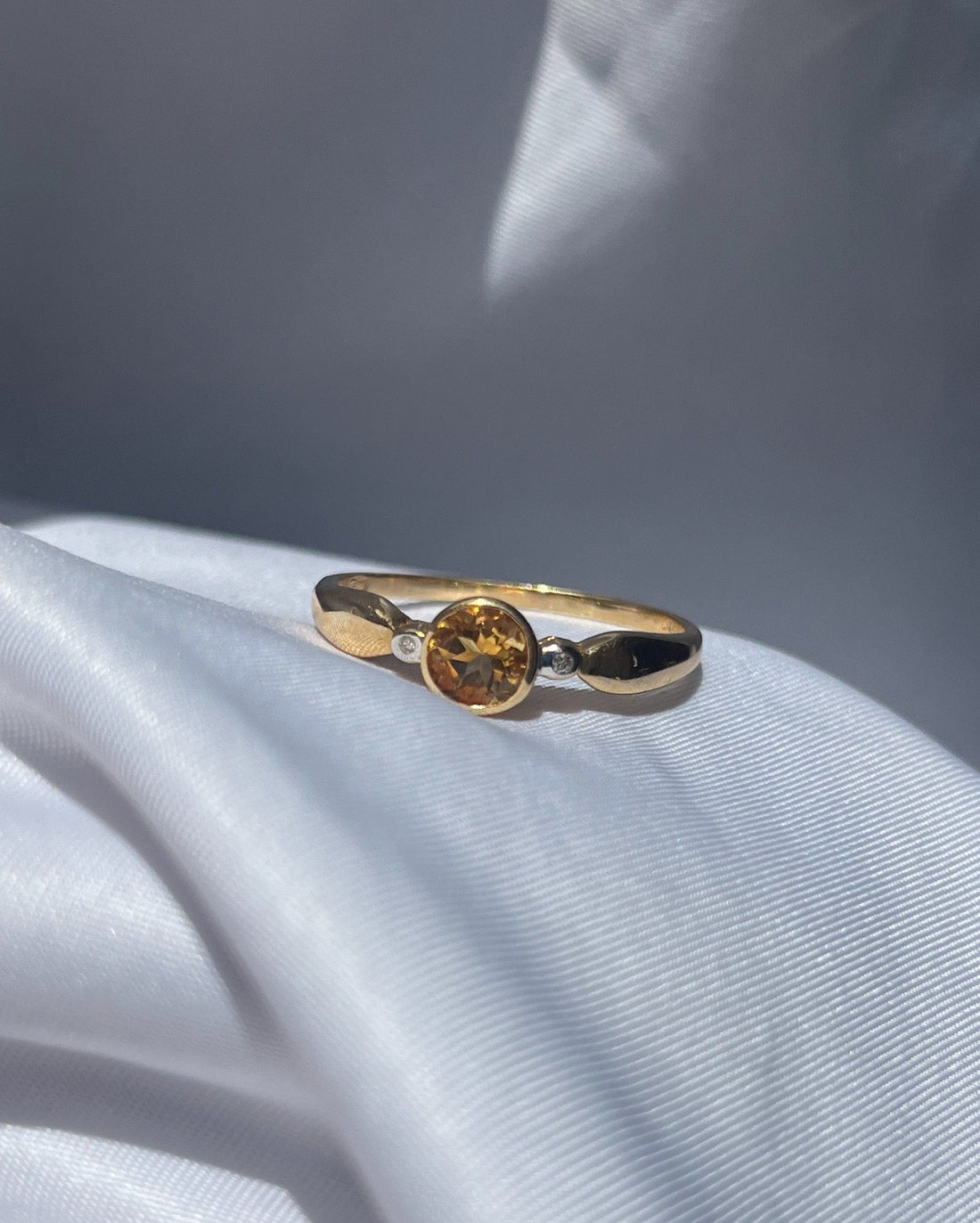 Bague trilogie Citrine &amp; Diamants &quot;Kellie&quot;