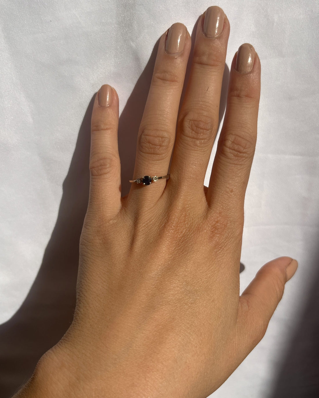 Anillo trilogía de zafiros y diamantes &quot;Uyuni&quot;