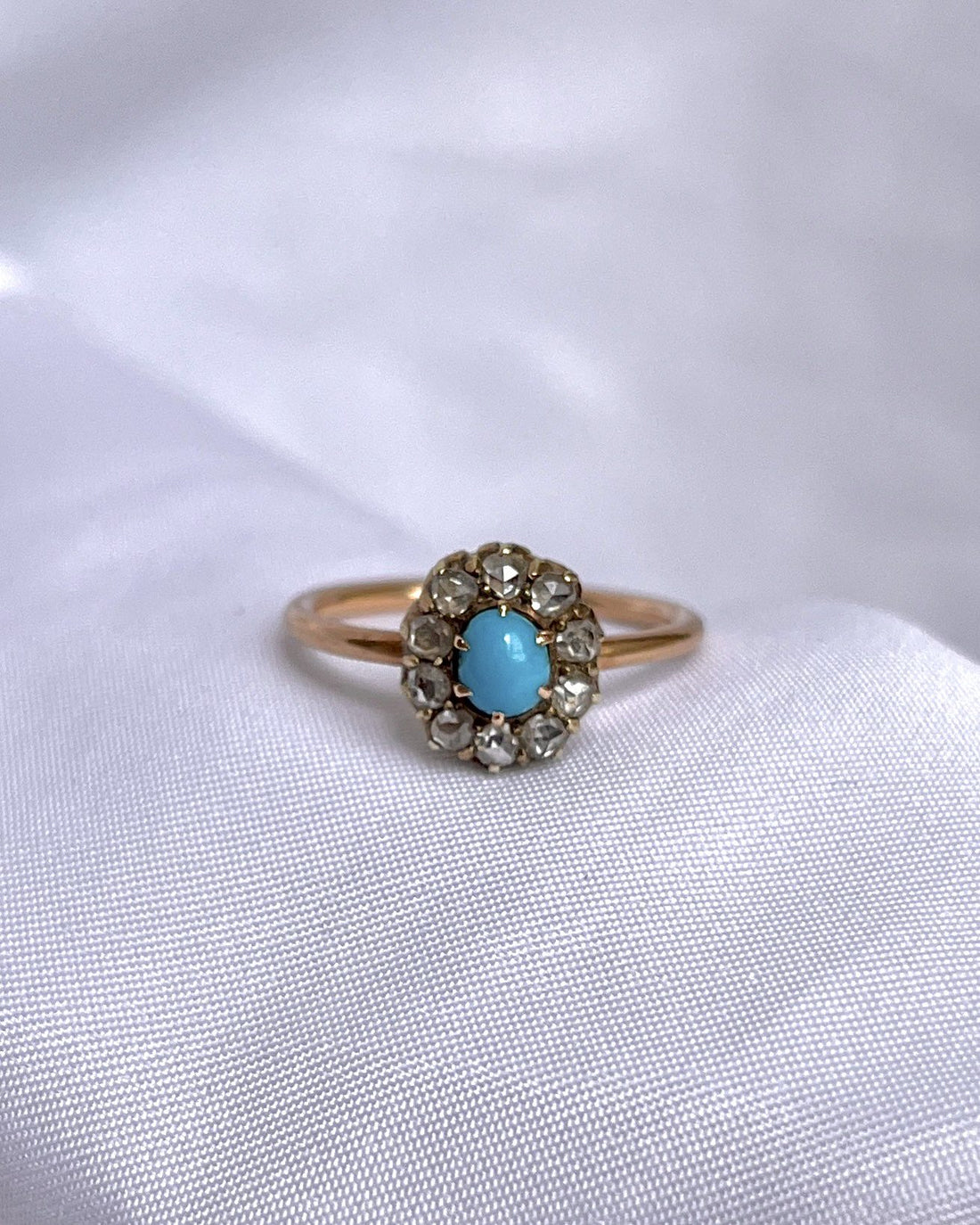 Anillo de margarita turquesa &quot;Mahaut&quot;