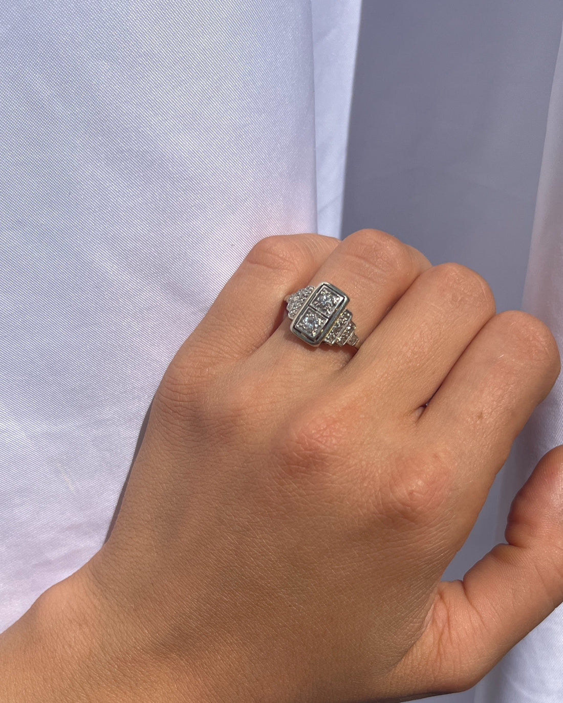 Bague diamants Art-déco &quot;Hanna&quot;