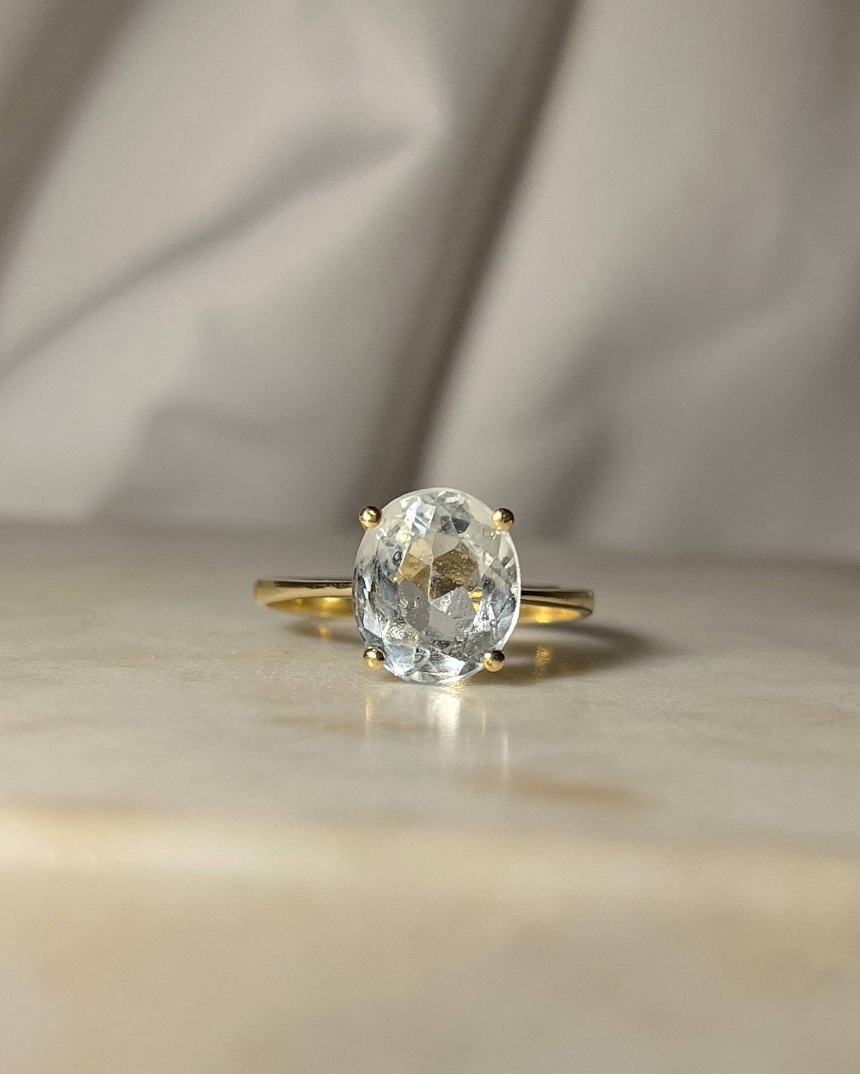 Bague Aigue-Marine vintage &quot;Léonie&quot;