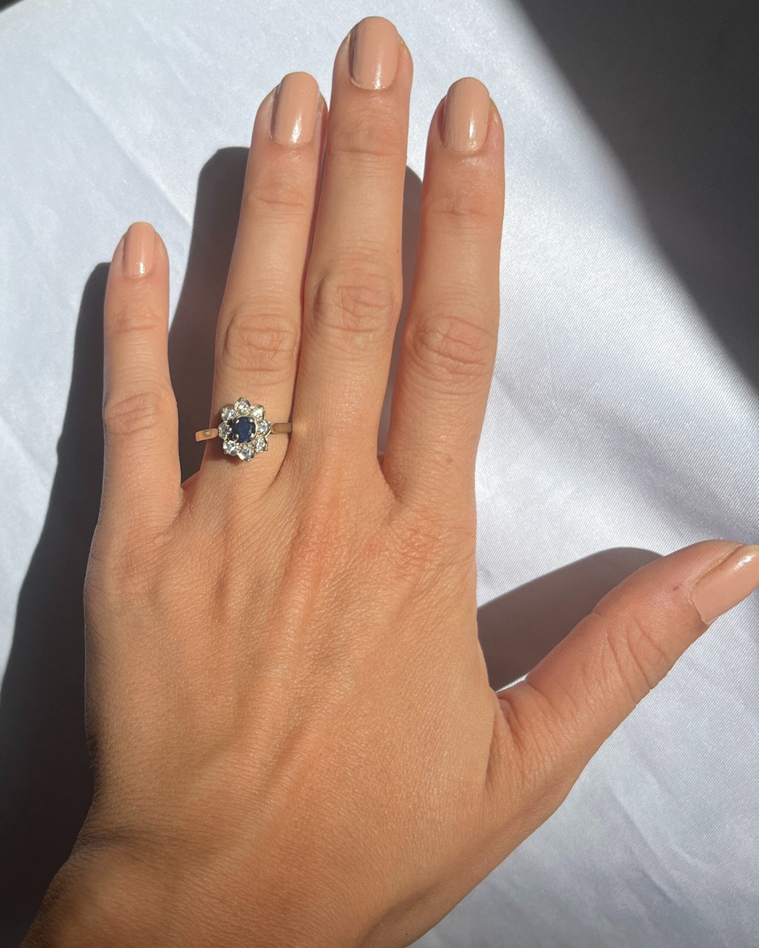 Bague Vintage Marguerite Saphir &quot;Malika&quot;