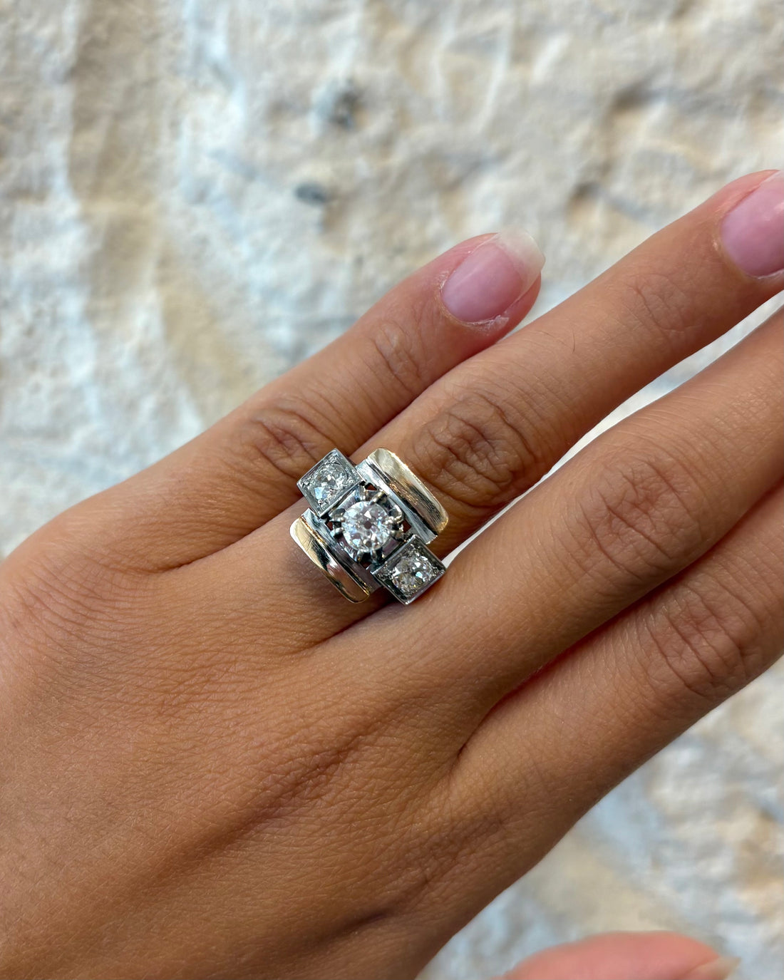 Bague Tank Trilogie Diamants 1.25 carat &quot;Amandine&quot;